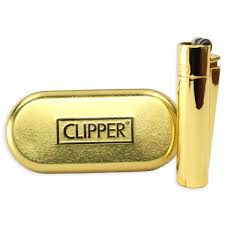 Accendino Clipper Large Gold in Metallo Expo da 12 pz.